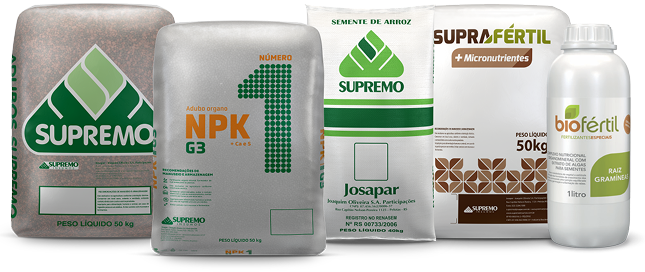 Linha completa de produtos Supremo Insumos